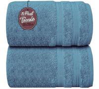 Wholesale Trade Dealz Pack of 1 & 2 Extra Large Jumbo Bath Sheet 100 X 200cm 100% Egyptian Cotton Super Soft Quick Dry Body Wrap Beach Towels XL Bath Towels 600-GSM (1, Sky Blue)