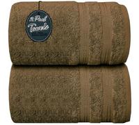 Wholesale Trade Dealz Pack of 1 & 2 Extra Large Jumbo Bath Sheet 100 X 200cm 100% Egyptian Cotton Super Soft Quick Dry Body Wrap Beach Towels XL Bath Towels 600-GSM (1, Latte)