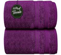 Wholesale Trade Dealz Pack of 1 & 2 Extra Large Jumbo Bath Sheet 100 X 200cm 100% Egyptian Cotton Super Soft Quick Dry Body Wrap Beach Towels XL Bath Towels 600-GSM (2, Purple)