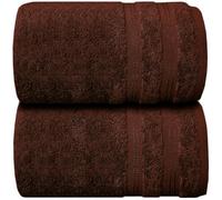 Wholesale Trade Dealz Pack of 1 & 2 Extra Large Jumbo Bath Sheet 100 X 200cm 100% Egyptian Cotton Super Soft Quick Dry Body Wrap Beach Towels XL Bath Towels 600-GSM (2, Chocolate Brown)