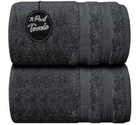 Wholesale Trade Dealz Pack of 1 & 2 Extra Large Jumbo Bath Sheet 100 X 200cm 100% Egyptian Cotton Super Soft Quick Dry Body Wrap Beach Towels XL Bath Towels 600-GSM (2, Charcoal Grey)