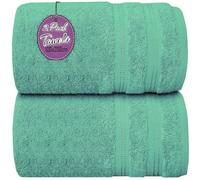 Wholesale Trade Dealz Pack of 1 & 2 Extra Large Jumbo Bath Sheet 100 X 200cm 100% Egyptian Cotton Super Soft Quick Dry Body Wrap Beach Towels XL Bath Towels 600-GSM (1, Aqua/Mint)