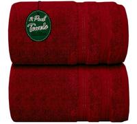 Wholesale Trade Dealz Pack of 1 & 2 Extra Large Jumbo Bath Sheet 100 X 200cm 100% Egyptian Cotton Super Soft Quick Dry Body Wrap Beach Towels XL Bath Towels 600-GSM (1, Red)