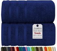 Wholesale Trade Dealz Pack of 2 & 4 Extra Large Bath Sheets 100 x 150 cm 100% Egyptian Cotton Super Soft, Quick-Dry High Absorbent Hotel Quality XL Jumbo Bath Towels (2, Navy Blue)