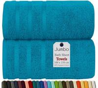 Wholesale Trade Dealz Pack of 2 & 4 Extra Large Bath Sheets 100 x 150 cm 100% Egyptian Cotton Super Soft, Quick-Dry High Absorbent Hotel Quality XL Jumbo Bath Towels (2, Teal/Turquoise)