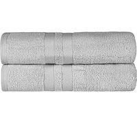 Wholesale Trade Dealz Pack of 2 Large Jumbo Bath Sheet Towels(75 x 150 cm) 100% Egyptian Cotton Big Bath Sheets Quick dry & Absorbent (Silver, Cotton)