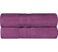 Wholesale Trade Dealz Pack of 2 Large Jumbo Bath Sheet Towels(75 x 150 cm) 100% Egyptian Cotton Big Bath Sheets Quick dry & Absorbent (Purple, Cotton)