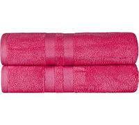 Wholesale Trade Dealz Pack of 2 Large Jumbo Bath Sheet Towels(75 x 150 cm) 100% Egyptian Cotton Big Bath Sheets Quick dry & Absorbent (Hot Pink, Cotton)
