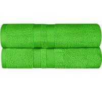 Wholesale Trade Dealz Pack of 2 Large Jumbo Bath Sheet Towels(75 x 150 cm) 100% Egyptian Cotton Big Bath Sheets Quick dry & Absorbent (Lime, Cotton)