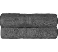 Wholesale Trade Dealz Pack of 2 Large Jumbo Bath Sheet Towels(75 x 150 cm) 100% Egyptian Cotton Big Bath Sheets Quick dry & Absorbent (Charcoal Grey, Cotton)
