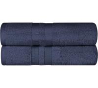 Wholesale Trade Dealz Pack of 2 Large Jumbo Bath Sheet Towels(75 x 150 cm) 100% Egyptian Cotton Big Bath Sheets Quick dry & Absorbent (Cotton, Navy Blue)