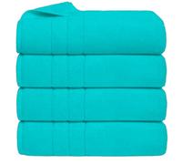 Wholesale Trade Dealz Pack of 4 Big Jumbo Bath Towel Sheets Pure Egyptian Cotton Super Soft & Highly Absorbent Bath Sheet 500GSM (Cotton, Teal)