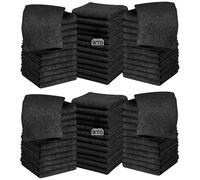 Wholesale Trade Dealz Pack of 6, 12, 24 & 48 Cotton Face Cloth Towels 500-GSM Super Soft 100% Egyptian Cotton Flannels Premium Washcloths Hotel Saloon Gym Towel Facial Cloths (6, Black)