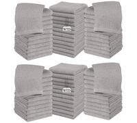 Wholesale Trade Dealz Pack of 6, 12, 24 & 48 Cotton Face Cloth Towels 500-GSM Super Soft 100% Egyptian Cotton Flannels Premium Washcloths Hotel Saloon Gym Towel Facial Cloths (12, Silver)