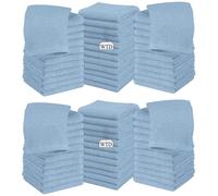 Wholesale Trade Dealz Pack of 6, 12, 24 & 48 Cotton Face Cloth Towels 500-GSM Super Soft 100% Egyptian Cotton Flannels Premium Washcloths Hotel Saloon Gym Towel Facial Cloths (12, Sky Blue)