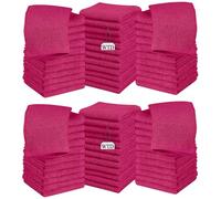 Wholesale Trade Dealz Pack of 6, 12, 24 & 48 Cotton Face Cloth Towels 500-GSM Super Soft 100% Egyptian Cotton Flannels Premium Washcloths Hotel Saloon Gym Towel Facial Cloths (6, Pink)