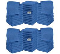 Wholesale Trade Dealz Pack of 6, 12, 24 & 48 Cotton Face Cloth Towels 500-GSM Super Soft 100% Egyptian Cotton Flannels Premium Washcloths Hotel Saloon Gym Towel Facial Cloths (24, Blue)