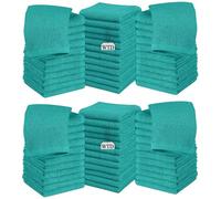 Wholesale Trade Dealz Pack of 6, 12, 24 & 48 Cotton Face Cloth Towels 500-GSM Super Soft 100% Egyptian Cotton Flannels Premium Washcloths Hotel Saloon Gym Towel Facial Cloths (12, Teal)