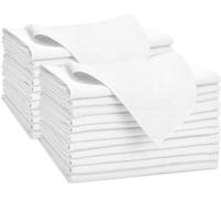 Wholesale Trade Dealz Pack of 6, 12 & 24 Cotton Napkins Kitchen Linen Tableware Soft and Reusable Hotel Dinner Party White Napkins Cloths (6, White), WTD-171