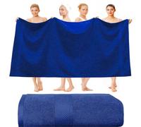 Wholesale Trade Dealz Super Jumbo Bath Sheet Massive Extra Large (150cm x 200cm, 600-GSM) Premium Soft Quality 100% Egyptian Cotton Huge Bath Sheets/Beach Towels (Royal Blue)