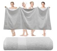 Wholesale Trade Dealz Super Jumbo Bath Sheet Massive Extra Large (150cm x 200cm, 600-GSM) Premium Soft Quality 100% Egyptian Cotton Huge Bath Sheets/Beach Towels (Silver)