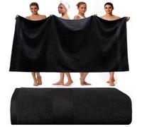 Wholesale Trade Dealz Super Jumbo Bath Sheet Massive Extra Large (150cm x 200cm, 600-GSM) Premium Soft Quality 100% Egyptian Cotton Huge Bath Sheets/Beach Towels (Black)