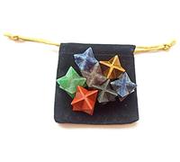 WholesaleGemShop Chakra Stones Reiki Healing Crystal Gift Metaphysical Wellness Positive Energy Feng Shui Mediatation Protective Health and Chakra Spiritual Bracelet Set (Merkaba Set)
