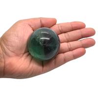 WholesaleGemShop Natural Quartz Flourite 40-45 mm Ball Sphere Gemstone A+ Hand Carved Crystal Altar Healing Devotional Focus Spiritual Chakra Cleansing Metaphysical Gift Men Women