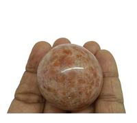 WholesaleGemShop Natural Quartz Sunstone 40-45 mm Ball Sphere Gemstone A+ Hand Carved Crystal Altar Healing Devotional Focus Spiritual Chakra Cleansing Metaphysical Gift Men Women