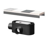 WholeSeal Wetroom Linear Shower Waste with Tileable Cover Plate | Silver/Black | Metal/Plastic | 300mm