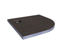 WholeSeal Wetroom Quadrant Shower Tray Former with 550mm Radius and Corner Square Waste Outlet | Structural Foam with Mortar Coating | 900mm x 900mm x 30mm
