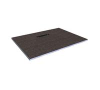 WholeSeal Wetroom Rectangular Shower Tray Former with 300mm Offset Linear Waste Outlet | Structural Foam with Mortar Coating | 1600mm x 900mm x 30mm