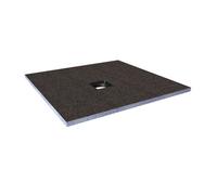 WholeSeal Wetroom Square Shower Tray Former with Centre Square Waste Outlet | Structural Foam with Mortar Coating | 1000mm x 1000mm x 30mm