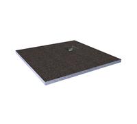 WholeSeal Wetroom Square Shower Tray Former with Corner Square Waste Outlet | Structural Foam with Mortar Coating | 1000mm x 1000mm x 30mm