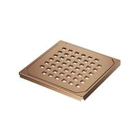 WholeSeal Wetroom Square Waste Designer Grid Cover Plate | Brushed Bronze | Stainless Steel | 120mm