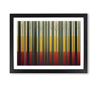 Wholesome Abstract Forest Framed Print | A2 Black Framed Wall Art | Ready to Hang | Abstract Landscape Picture | Living Room Bedroom Lounge Office