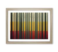 Wholesome Abstract Forest Framed Print | A2 Oak Framed Wall Art | Ready to Hang | Abstract Landscape Picture | Living Room Bedroom Lounge Office