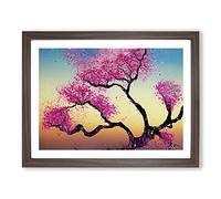 Wholesome Cherry Blossom Tree H1022 Framed Print for Living Room Bedroom Home Office Décor, Wall Art Picture Ready to Hang, Walnut A2 Frame (64 x 46 cm)