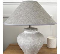 Wholesome Home Concrete-Effect Stone Table Lamp With Grey Shade
