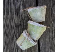 Wholesome Home Vintage White Stone Terracotta Plant Pots - Pack Of 4 (Medium 10X7Cm)
