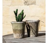 Wholesome Home Vintage White Stone Terracotta Plant Pots (Xlarge 16X12Cm)