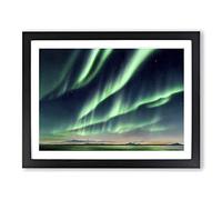 Wholesome Northern Lights Framed Print | A2 Black Framed Wall Art | Ready to Hang | Modern Landscape Picture | Living Room Bedroom Lounge Office
