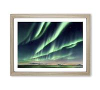 Wholesome Northern Lights Framed Print | A2 Oak Framed Wall Art | Ready to Hang | Modern Landscape Picture | Living Room Bedroom Lounge Office