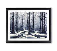 Wholesome Winter Forest Framed Print | A2 Black Framed Wall Art | Ready to Hang | Modern Landscape Picture | Living Room Bedroom Lounge Office