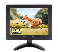WHOLEV CCTV Monitor 8 inch TFT LCD HD Color Screen 1024 * 768 with AV/VGA/HDMI/BNC Input Built-in Speaker for Raspberry Pi Home Security CCTV PC Display