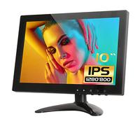 WHOLEV Small HDMI Monitor Mini CCTV Monitor 10.1" TFT LCD HD Screen 1280x800 with VGA/AV/HDMI/BNC/Audio Input Built-in Speaker for Office/Store/House Security Camera Raspberry Pi PC DVR Remote