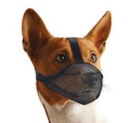 Whongkidz Basket Muzzle for Large Dogs, Soft Mesh Dog Mouth Guard, Allow Drinking, No Biting or Chewing - Black, L