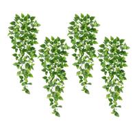 Whonline 4pcs 3.6FT Artificial Hanging Plants, Faux Pothos with 162 Leaves Each, Artificial Ivy Vine for Bedroom Wall Porch Garden Home Decor (No Basket)