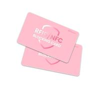 WHonor RFID Blocking Card 2 Pack, One Card Protects Entire Wallet/Purse, Debit Credit Card Protector, Anti-Theft Contactless NFC Blocker (Pink, 2 Pack)