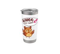 Whoo JUST Turned 4th Owl Birth Day Party Squad Stainless Steel Insulated Tumbler
